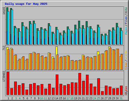 Daily usage for May 2025