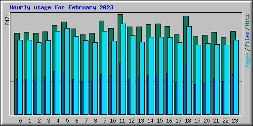 Hourly usage for February 2023