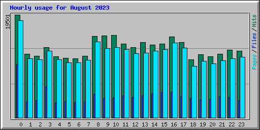 Hourly usage for August 2023