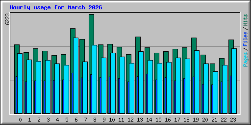 Hourly usage for March 2026